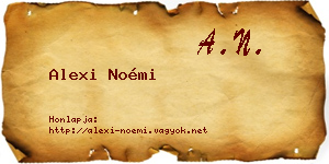 Alexi Noémi névjegykártya